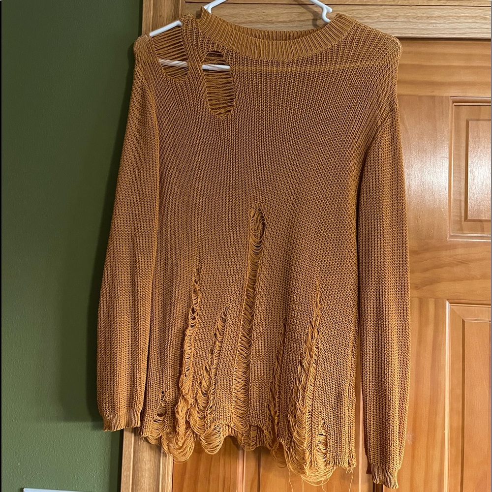 Mustard distress overlay cardigan !! Boho Western